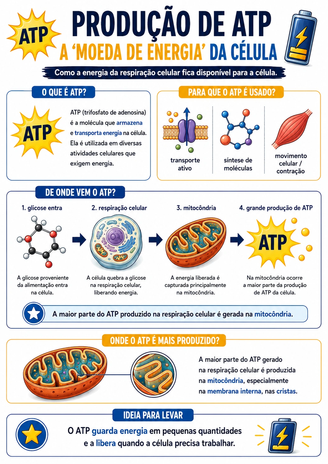 Página visual de Citologia: Produção de ATP