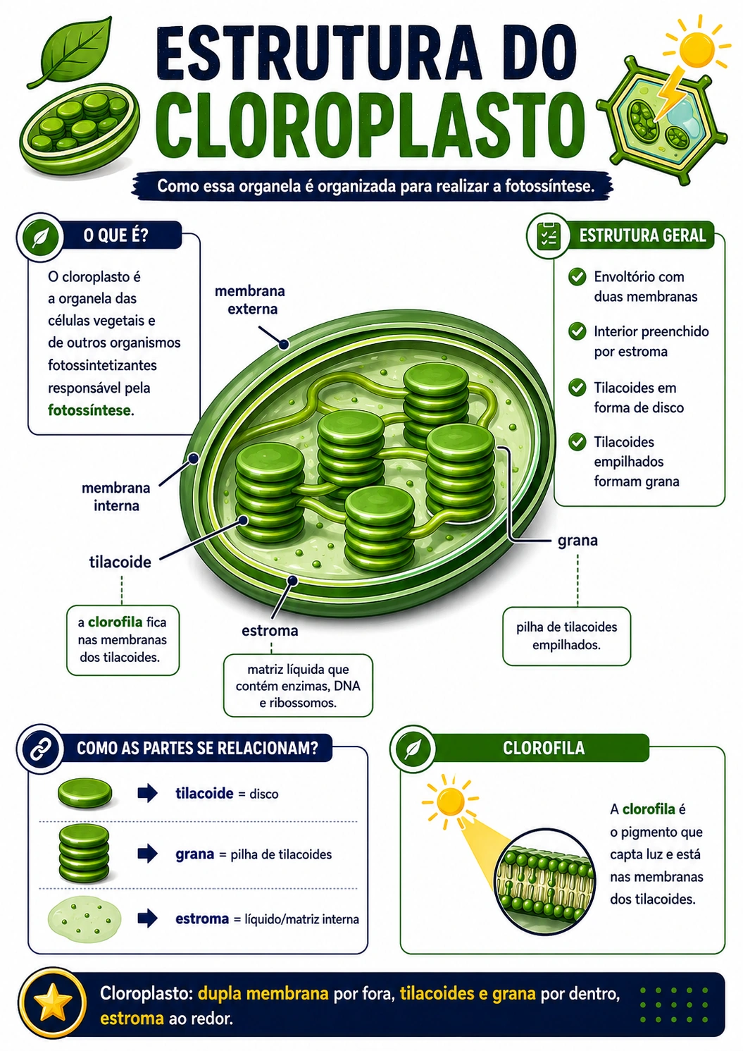Página visual de Citologia: Estrutura do Cloroplasto